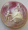 Vintage celluloid or early plastic cameo pin brooch