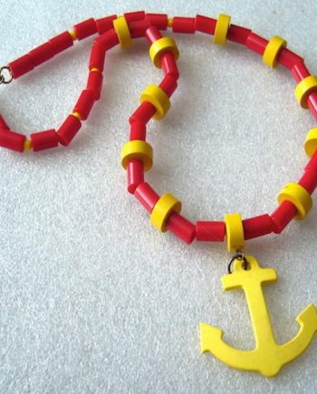 Vintage early plastic nautical anchor necklace