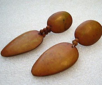 Vintage plastic butterscotch earrings - bakelite style