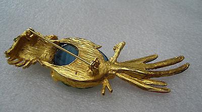 Vintage enamel glass belly parrot brooch / pin
