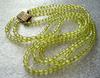 Vintage early plastic multi strand tiny light green beads necklace