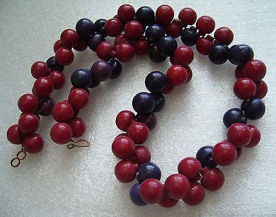 Vintage art deco red & purple early plastic necklace