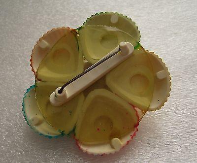 Vintage 1940 hand painted celluloid shells pin / brooch