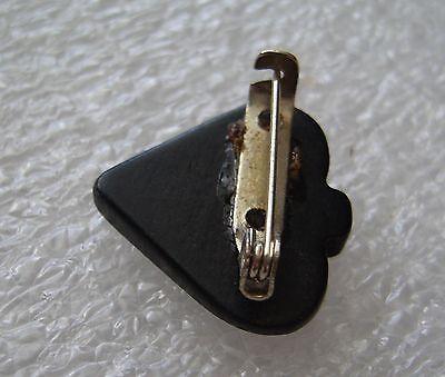 Vintage small spades or heart art deco early plastic pin brooch - bakelite era