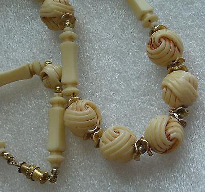 Vintage molded off-white early plastic or celluloid necklace