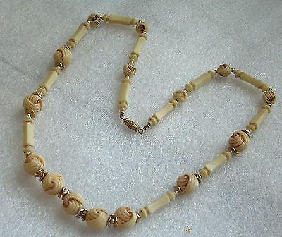Vintage molded off-white early plastic or celluloid necklace