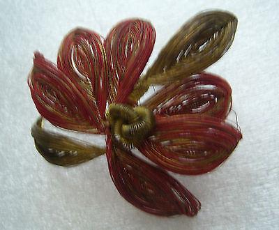 Vintage 1930 thread palm or flower pin / brooch
