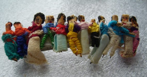Vintage hand made little people figurines hair barrette clip
