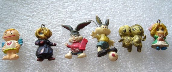 Vintage different Little figurines charms  - bunnies, children, whitch