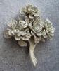 Vintage carved celluloid filigree flower pin brooch