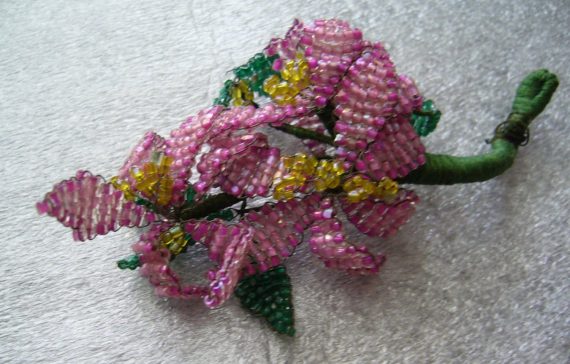 Seed beads weaving flower
