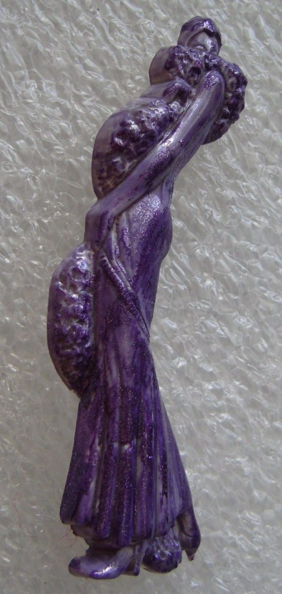 Vintage lady early plastic pin brooch