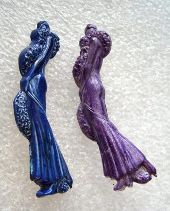 Vintage lady early plastic pin brooch