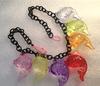 Vintage style plastic sparking fishes necklace