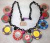 Vintage style poker chips gambling necklace - bakelite style