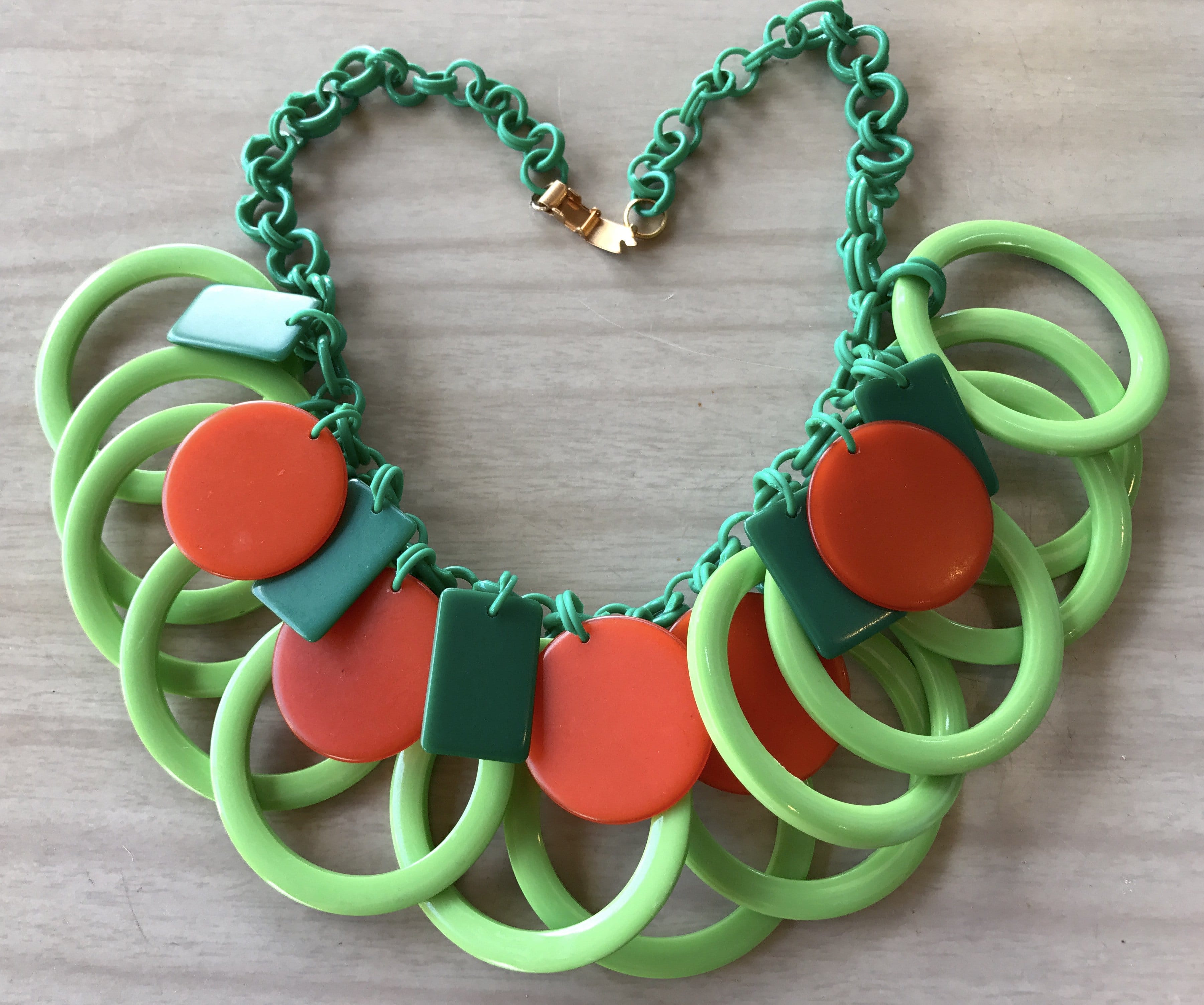Vintage early plastic art deco geometric necklace