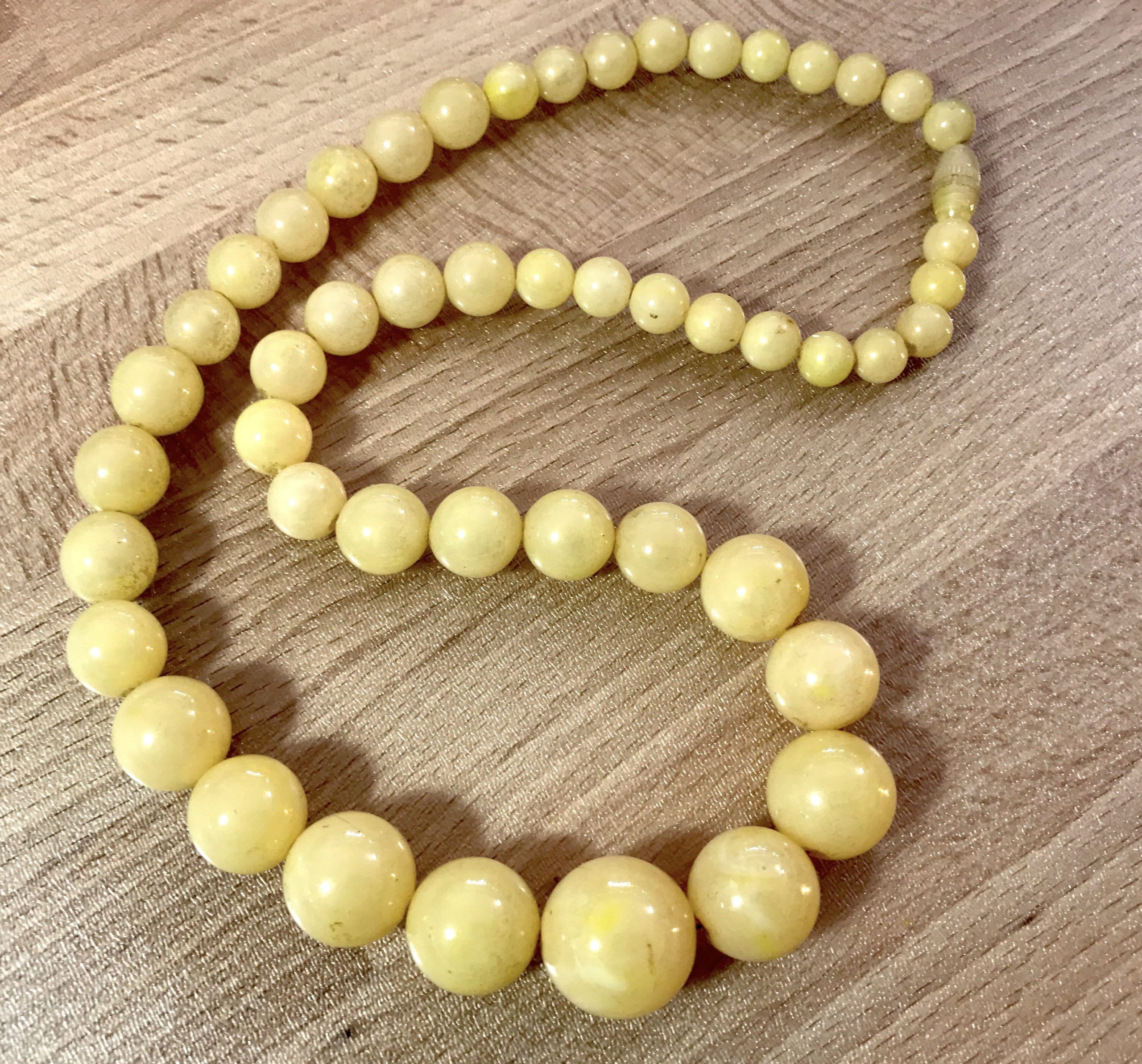 Vintage Yellow Bead Necklace