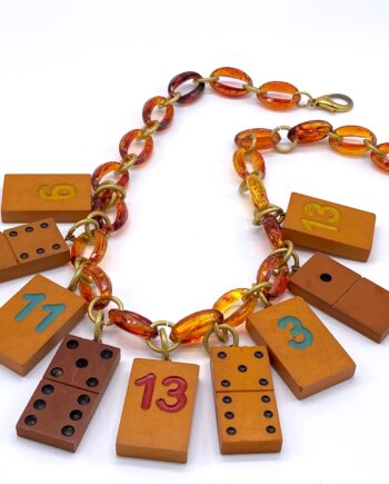 Vintage art deco bakelite domino & remi tiles necklace