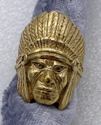 Vintage native American chief biker 1985 ring by G & S